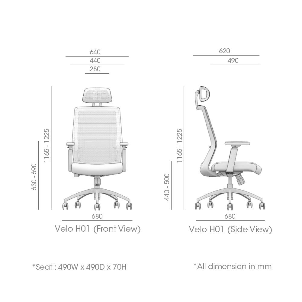 Velo Ergonomic Chair Black Frame - M DEGREE STORE