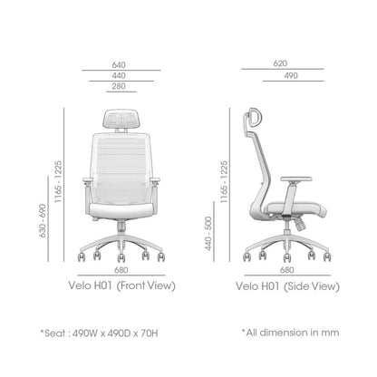 Velo Ergonomic Chair Black Frame - M DEGREE STORE