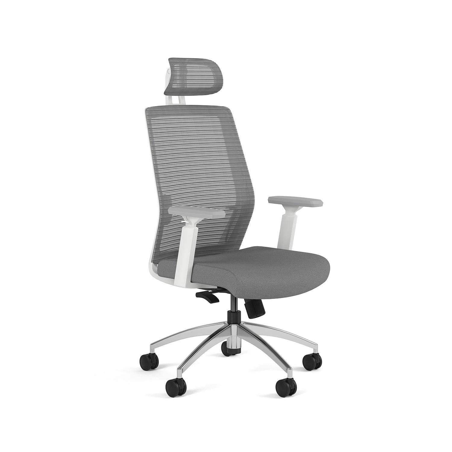 Velo Ergonomic Chair White Frame with Adjustable Lumbar Support - M DEGREE STORE