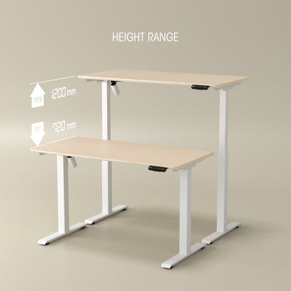 LIFT Height Adjustable Table Snow White Top + White Base - M DEGREE STORE
