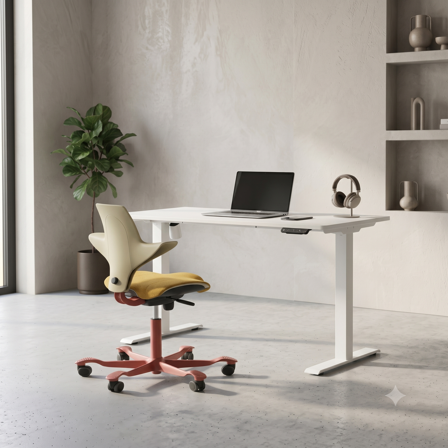 LIFT Height Adjustable Table ( Zaora Top + White Base) + Hag Capisco Puls 8020 Bundle