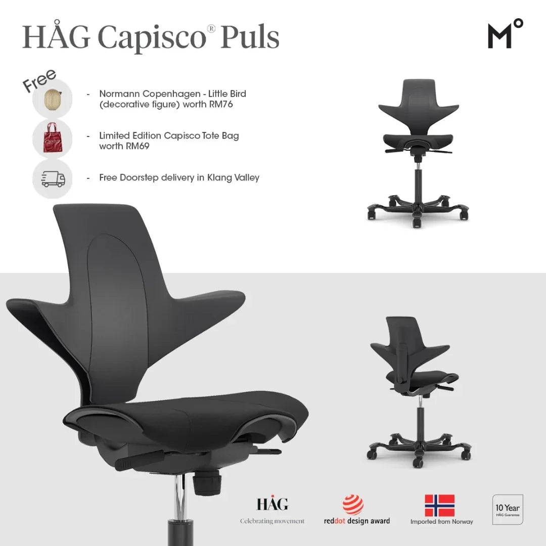 Håg Capisco Puls office chair with promotional text on a white background 11.11 sales